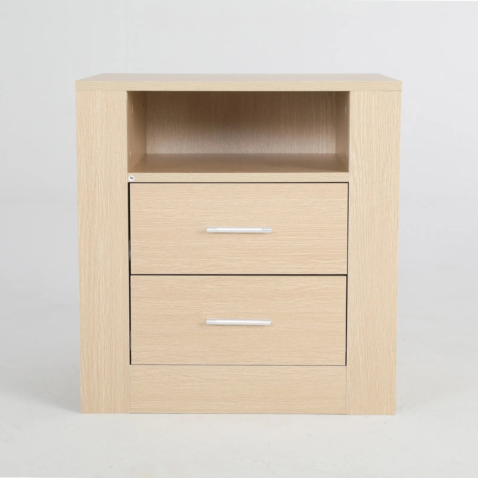 2X Bedside Table Side Storage Cabinet Nightstand Bedroom 2 Drawer 1 Shelf ZURI OAK - Mekamart Australia