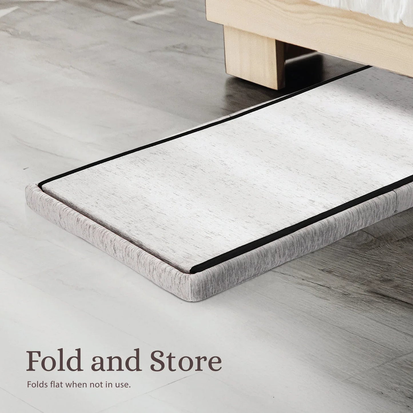 Foldable Storage Ottoman - Flip Lid Side Table Toy Blanket Organiser Seat KIRA GREY - Mekamart Australia