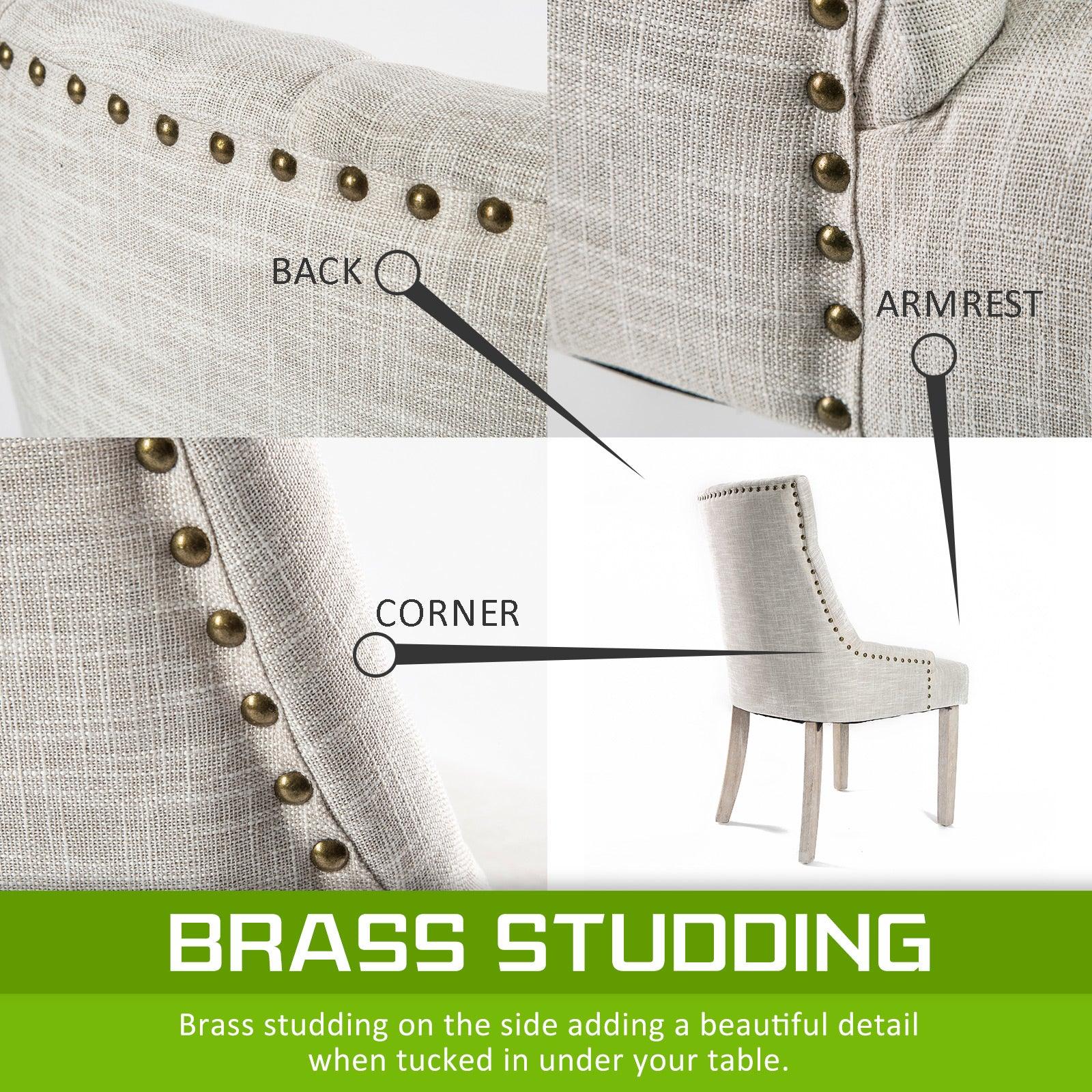 4X French Provincial Dining Chair Oak Leg AMOUR CREAM - Mekamart Australia
