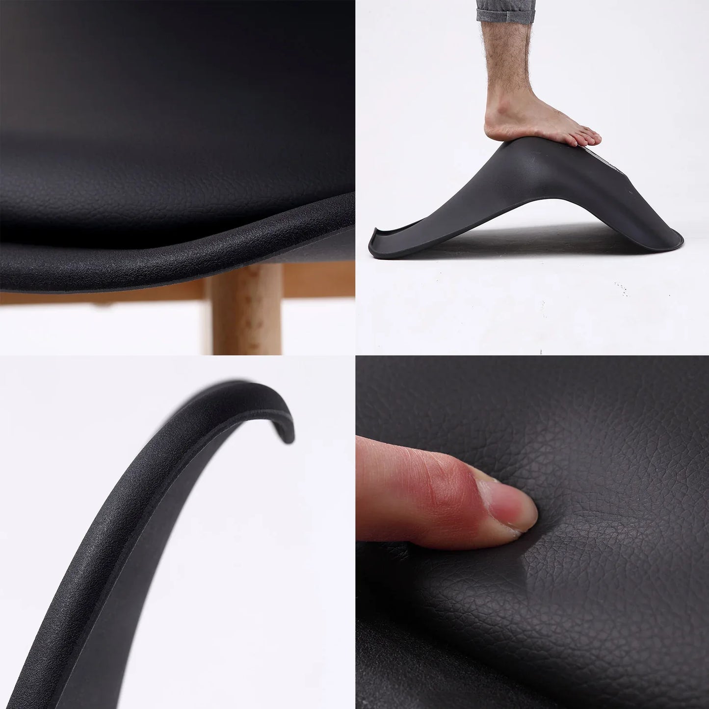 4X Retro Dining Cafe Chair Padded Seat BLACK - Mekamart Australia