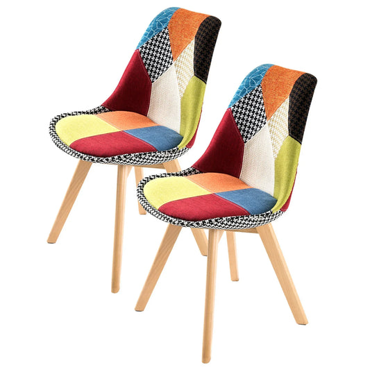 2X Retro Dining Cafe Chair Padded Seat MULTI COLOUR - Mekamart Australia