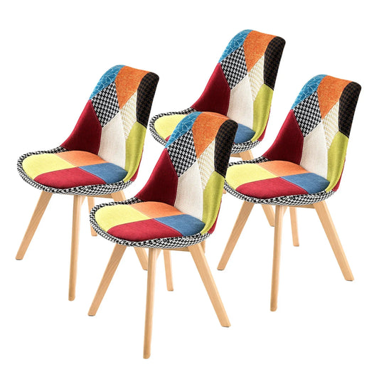4X Retro Dining Cafe Chair Padded Seat MULTI COLOUR - Mekamart Australia