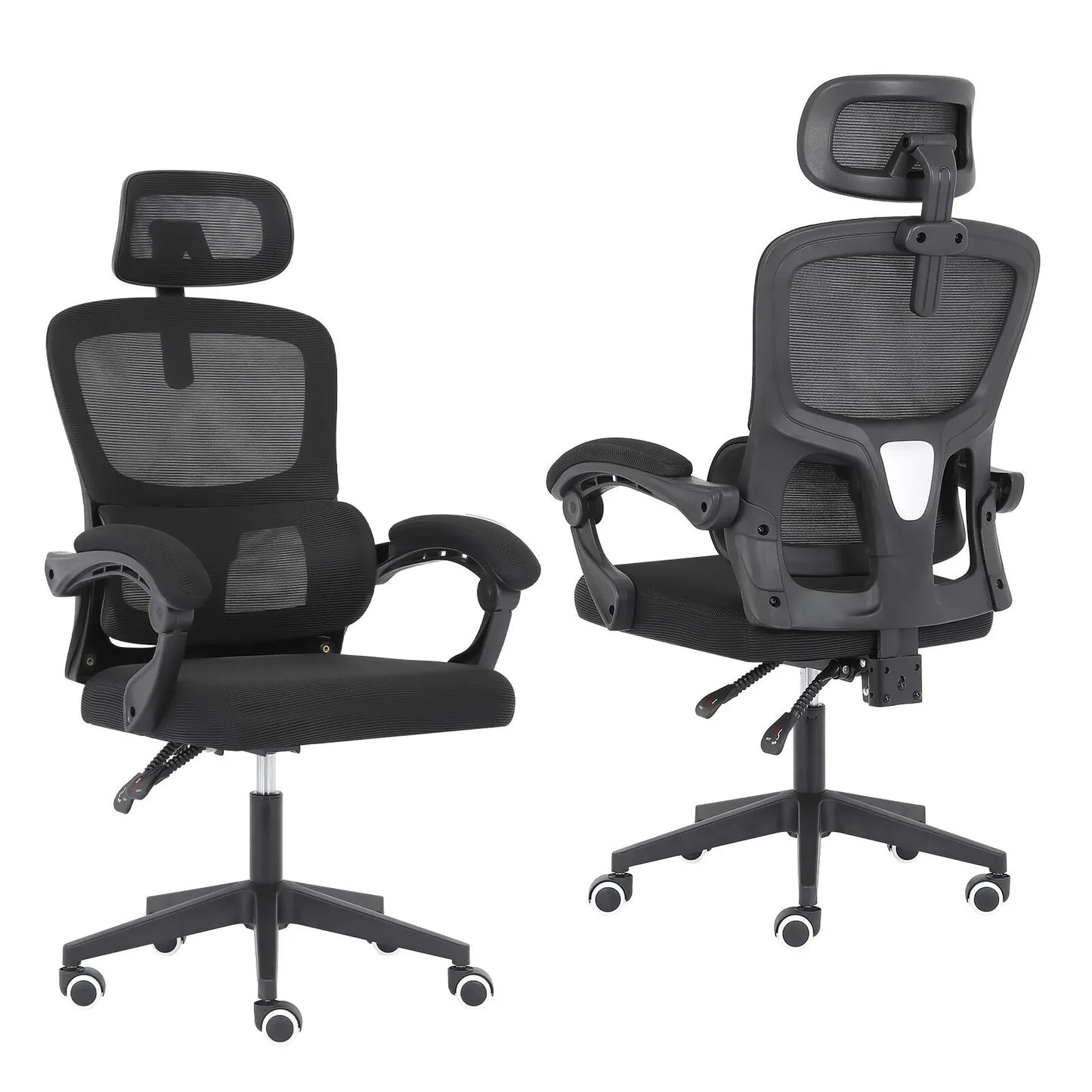 Ergonomic Reclining Office Chair - Lumbar Support, Adjustable Headrest VELTRA - BLACK - Mekamart Australia