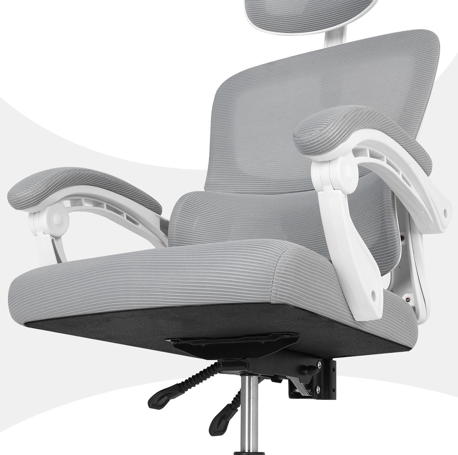 Ergonomic Reclining Office Chair - Lumbar Support, Adjustable Headrest VELTRA - GREY - Mekamart Australia