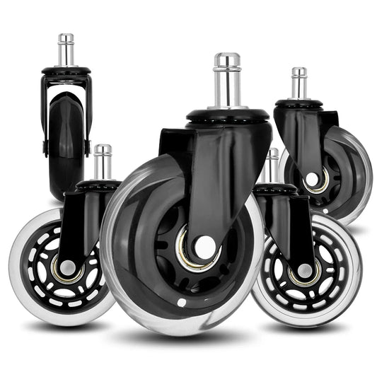 5X 3'' Rollerblade Style Wheels Office Chair Casters - Slient Smooth, 11x22mm Stem - Mekamart Australia