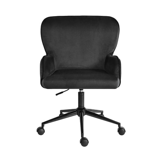 Desk Armchair - Home Office Swivel Chair Adjustable Height Seat PLUME BLACK - Mekamart Australia