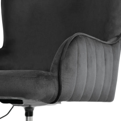 Desk Armchair - Home Office Swivel Chair Adjustable Height Seat PLUME BLACK - Mekamart Australia