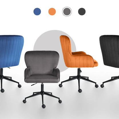 Desk Armchair - Home Office Swivel Chair Adjustable Height Seat PLUME GREY - Mekamart Australia