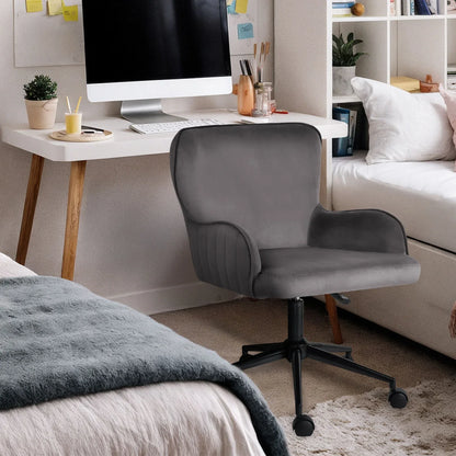 Desk Armchair - Home Office Swivel Chair Adjustable Height Seat PLUME GREY - Mekamart Australia