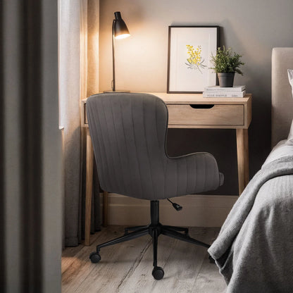 Desk Armchair - Home Office Swivel Chair Adjustable Height Seat PLUME GREY - Mekamart Australia