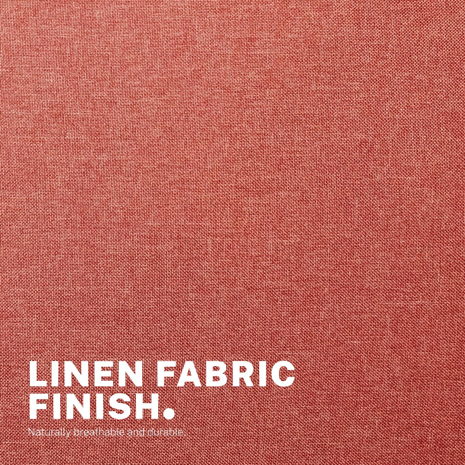 Office Desk Chair - Linen Fabric Armless Swivel Study Seat OVOID EARTHY RED - Mekamart Australia