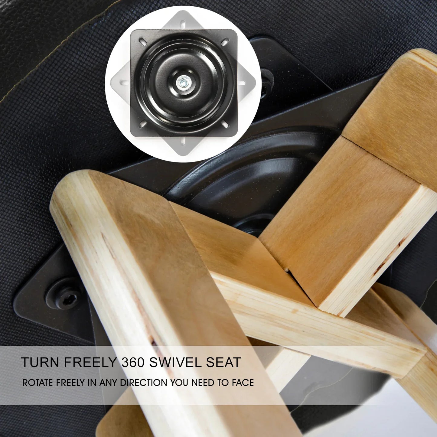 4X Wooden Bar Stool Dining Chair Leather LEILA 72cm BLACK - Mekamart Australia