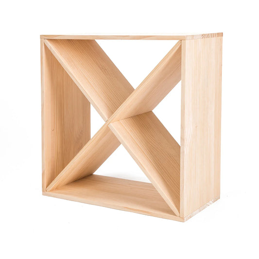 Timber Criss Cross Wine Rack Storage Cellar Organiser 24 Bottle - Mekamart Australia