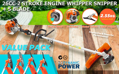 Garden Whipper Snipper Brush Cutter 26cc + 4 Blades - Mekamart Australia