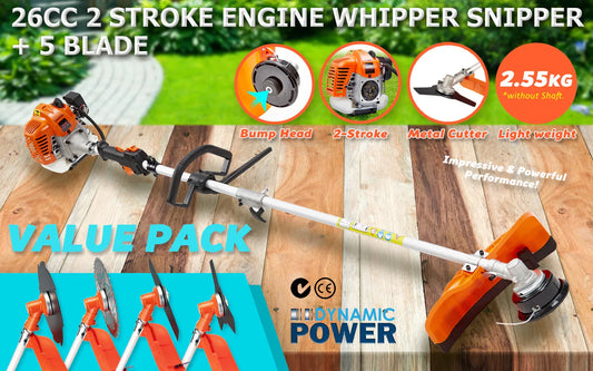 Garden Whipper Snipper Brush Cutter 26cc + 4 Blades - Mekamart Australia