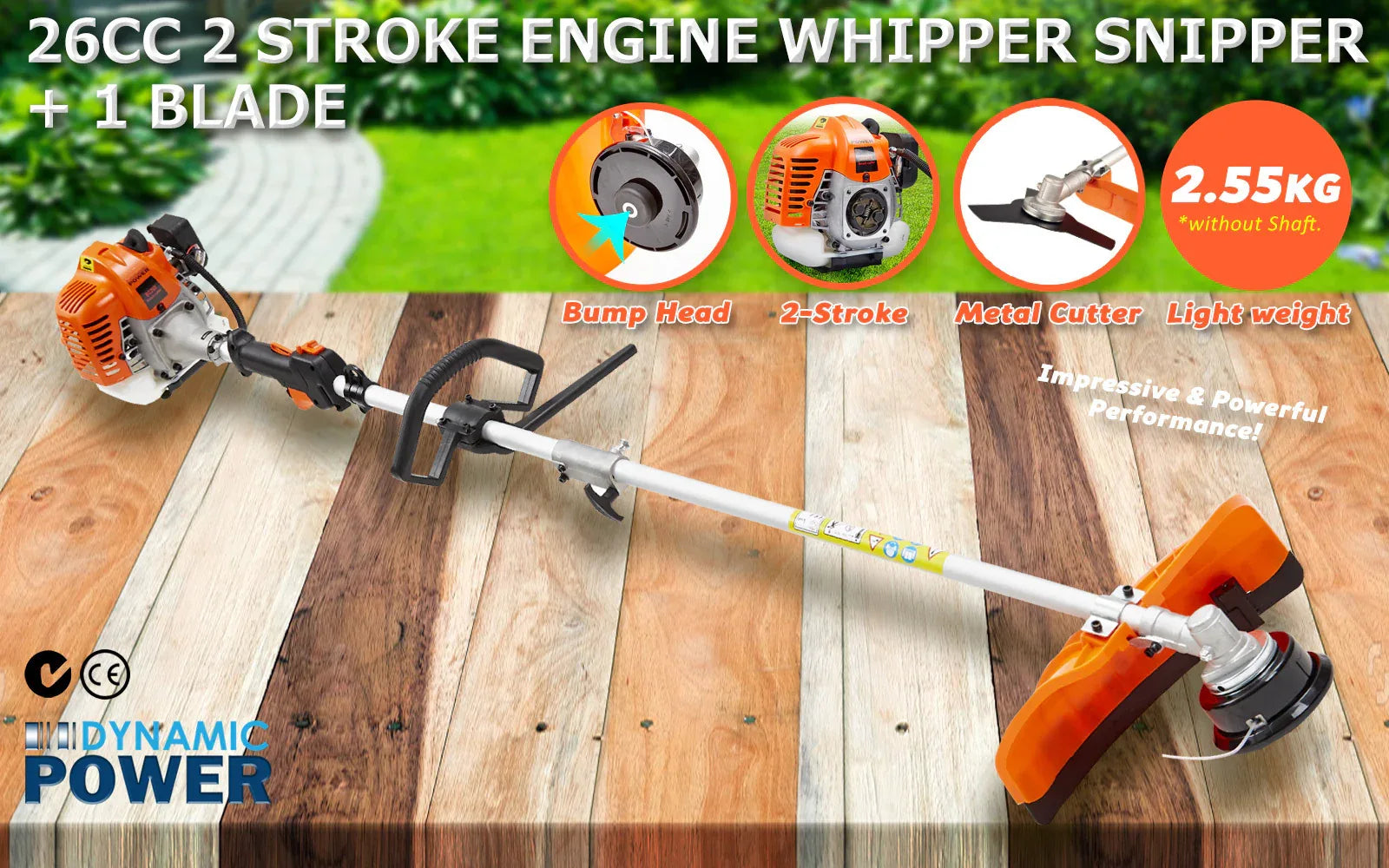 Garden Whipper Snipper Brush Cutter 26cc with 1 Blade - Mekamart Australia