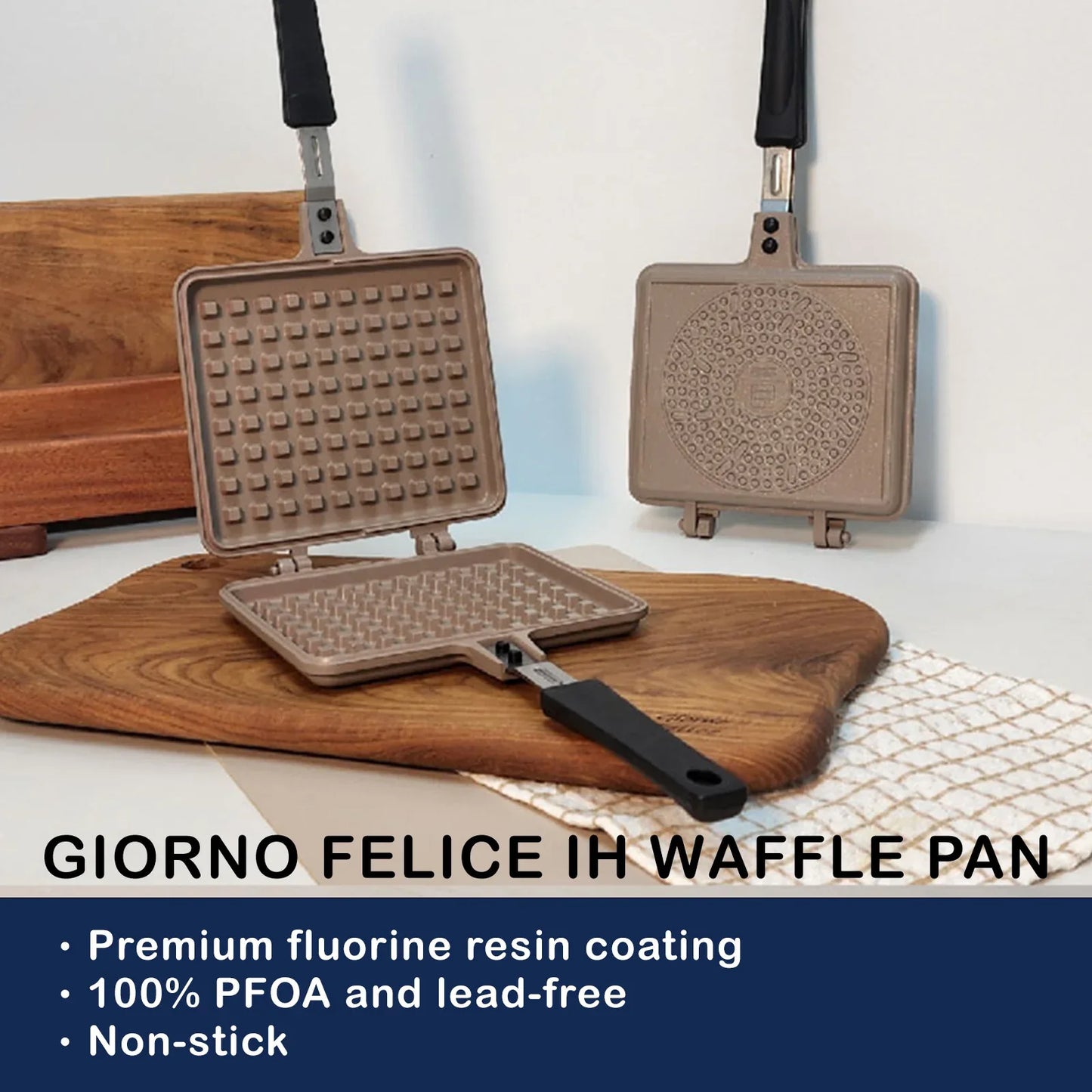 Giorno Felice IH Waffle Maker Pan Non-Stick Double-Sided Detachable - Mekamart Australia