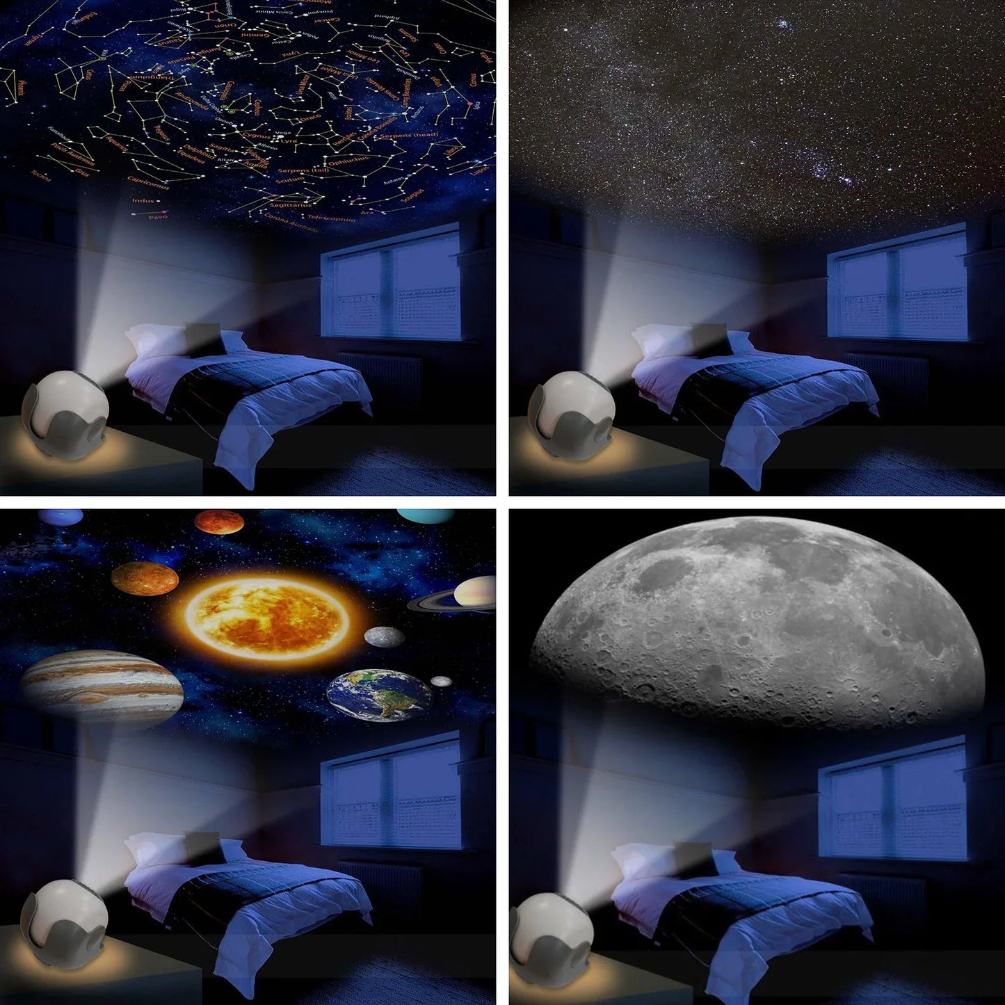 Solar System Star Light Projector STEM Toy - Space Planet Moon Galaxy Night Lights - Mekamart Australia
