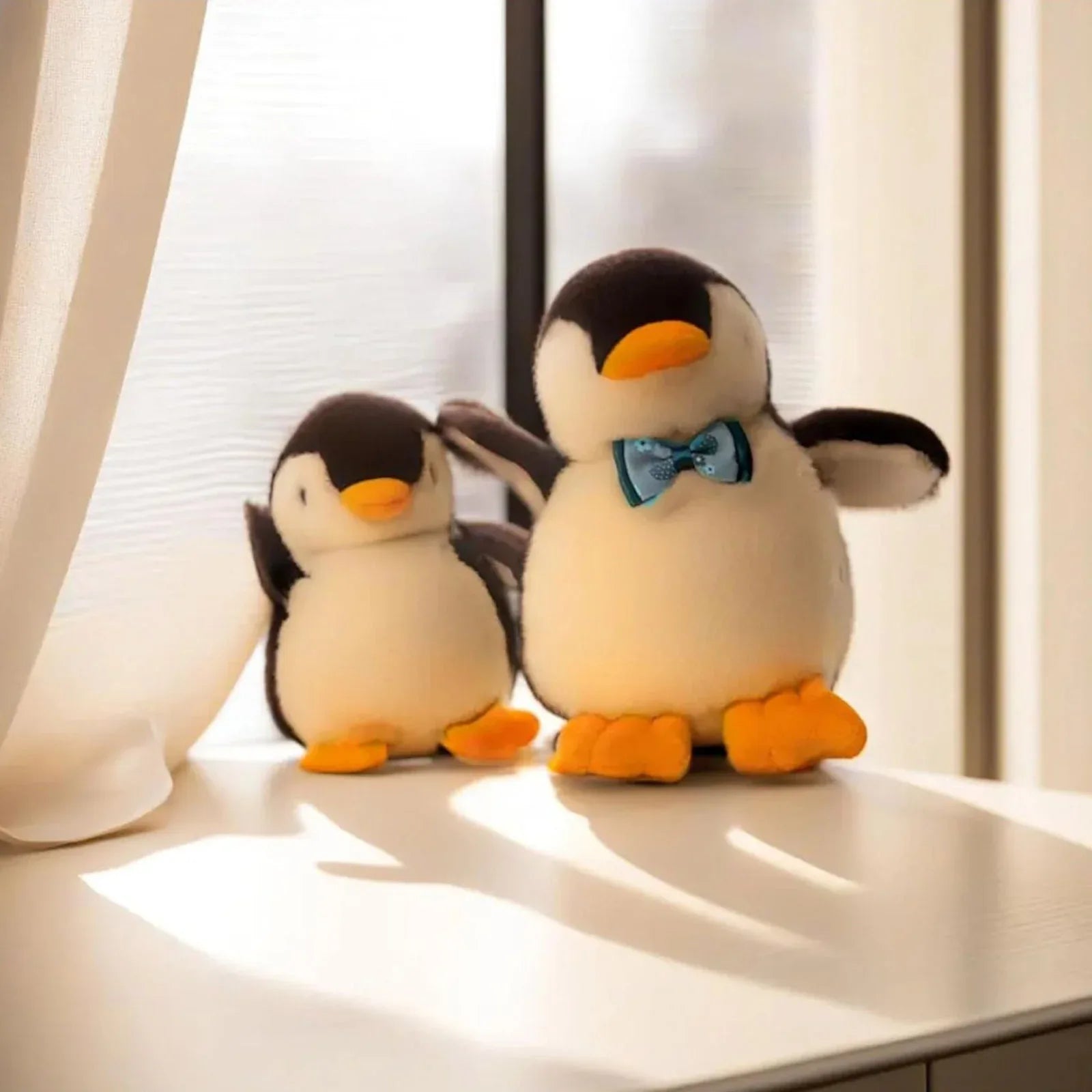 2X Plush Penguin Keychain Or Doll With Sound Activation BLACK - Mekamart Australia