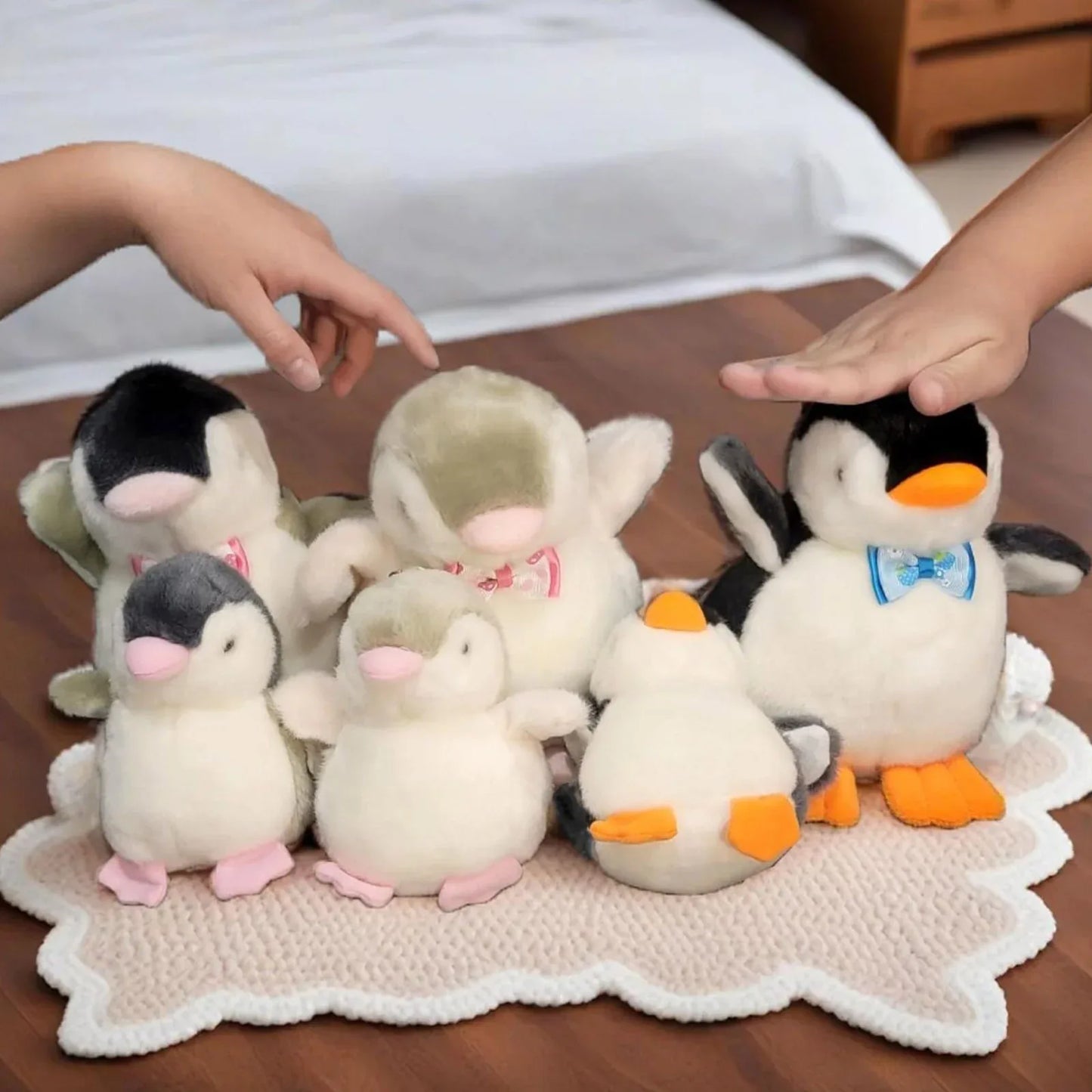 2X Plush Penguin Keychain Or Doll With Sound Activation BLACK - Mekamart Australia