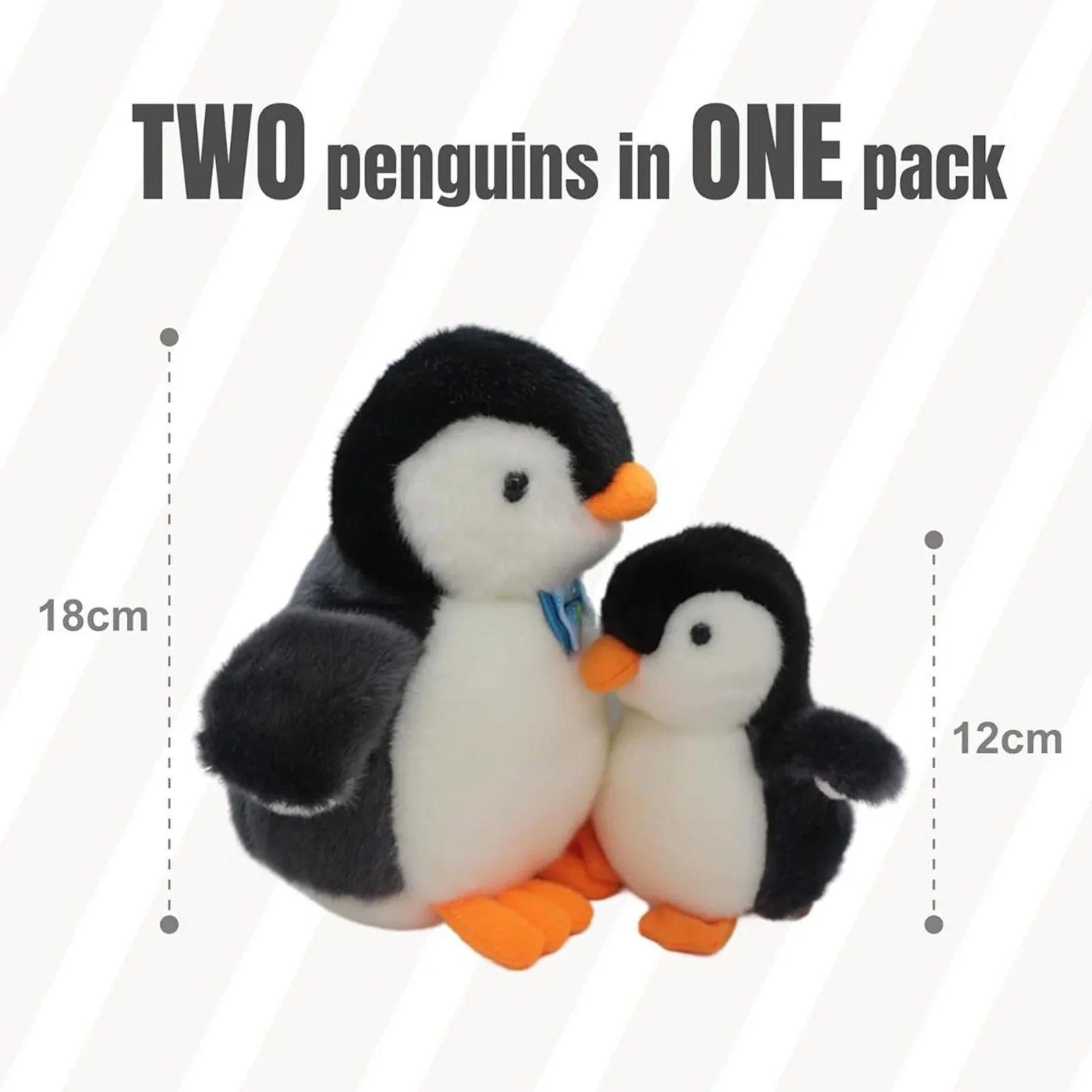 2X Plush Penguin Keychain Or Doll With Sound Activation GREY - Mekamart Australia