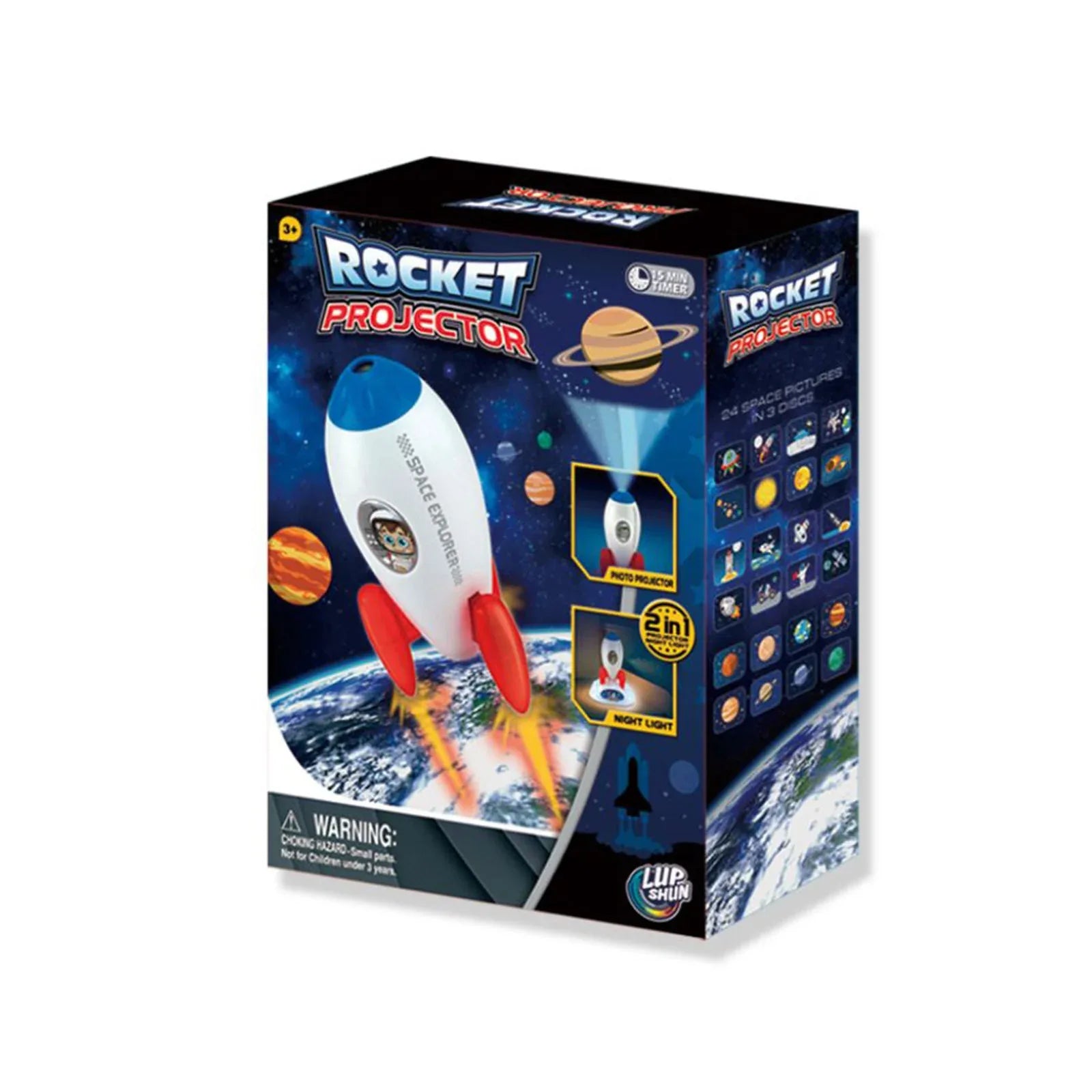 Rocket Projector Night Light Kids STEM Toy - Outer Space Planet - Mekamart Australia