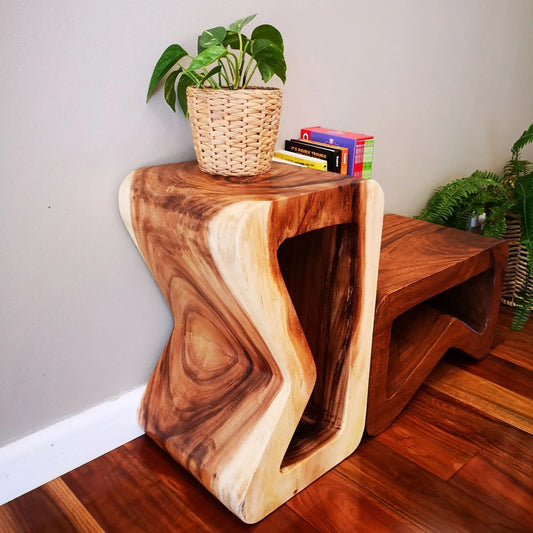 Side table, coffee table or entrance corner table-hand crafted from solid wood - Mekamart Australia
