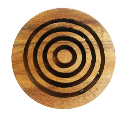 Marble run brain teaser puzzle, wood, handmade 3D puzzle-get all 3 marbles together - Mekamart Australia