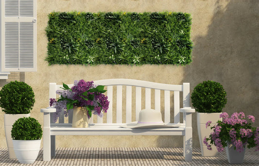 YES4HOMES 1 SQM Artificial Plant Wall Grass Panels Vertical Garden Foliage Tile Fence 1X1M Green - Mekamart Australia