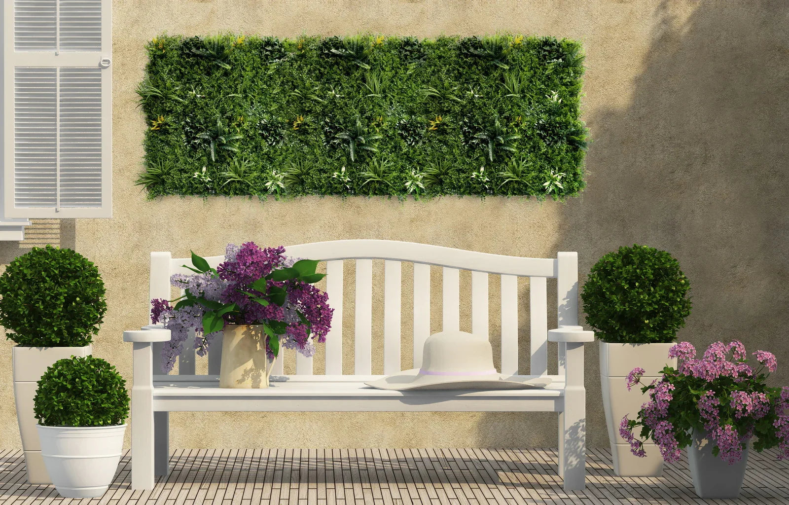 YES4HOMES 5 SQM Artificial Plant Wall Grass Panels Vertical Garden Tile Fence 1X1M Green - Mekamart Australia