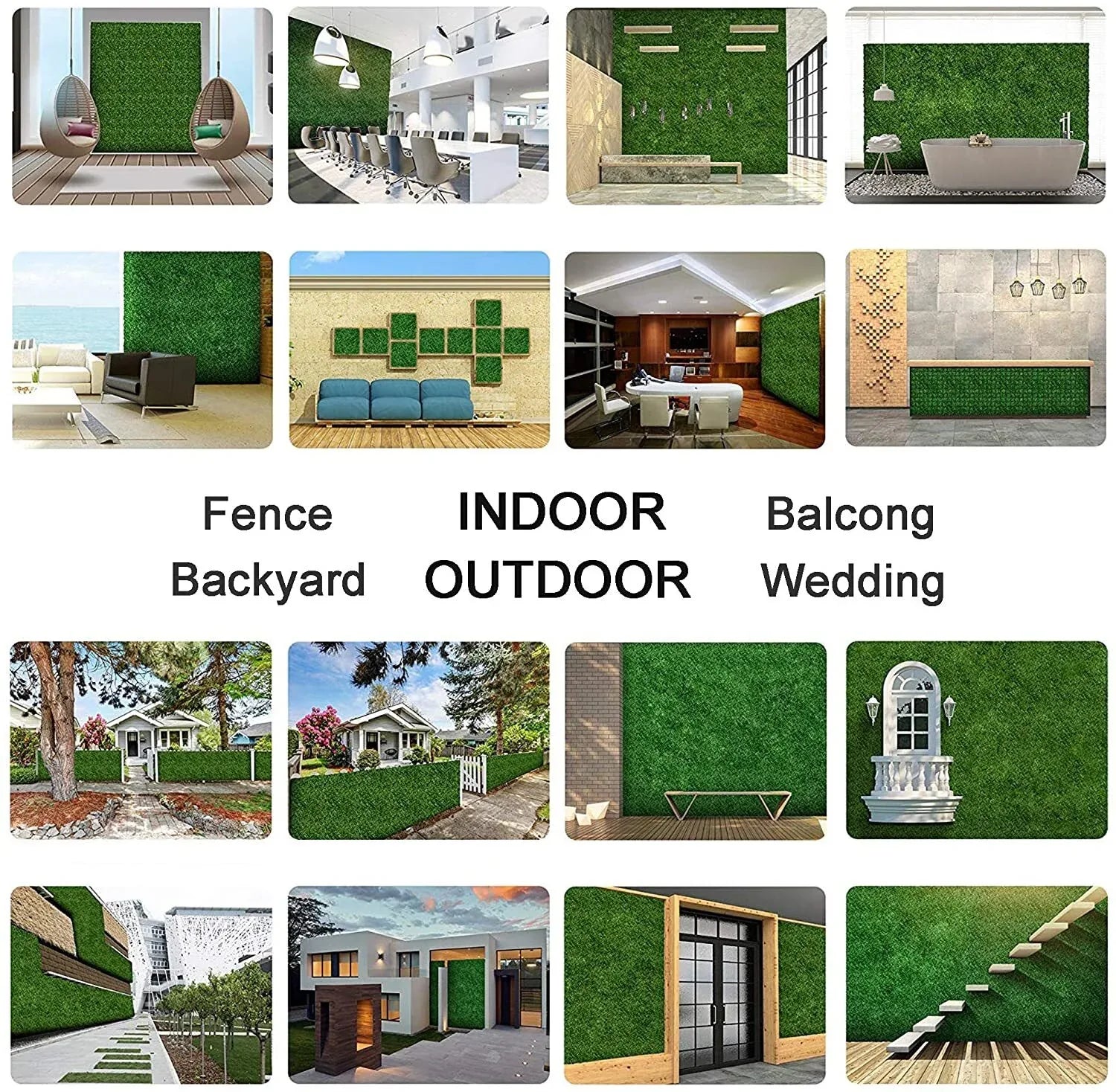YES4HOMES 5 SQM Artificial Plant Wall Grass Panels Vertical Garden Tile Fence 1X1M Green - Mekamart Australia
