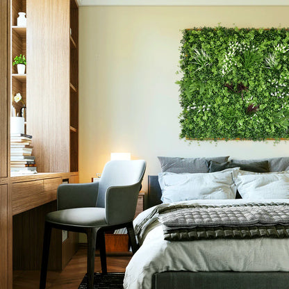 YES4HOMES 5 SQM Artificial Plant Wall Grass Panels Vertical Garden Foliage Tile Fence 1X1M Green - Mekamart Australia