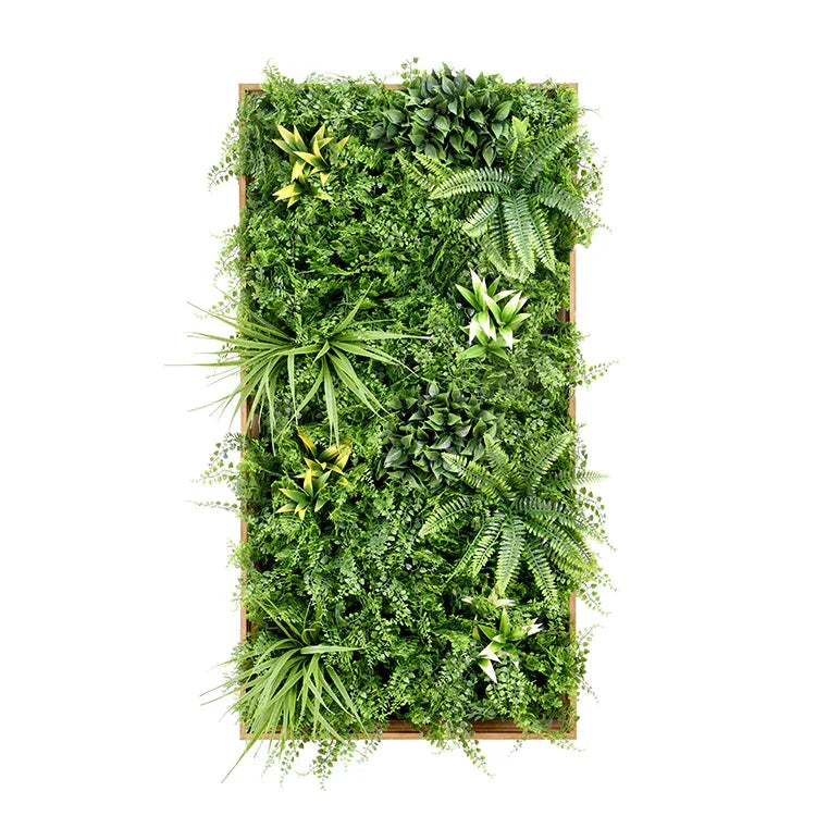 YES4HOMES 3D Green Artificial Plants Wall Panel Flower Wall With Frame Vertical Garden UV Resistant 50X100CM - Mekamart Australia