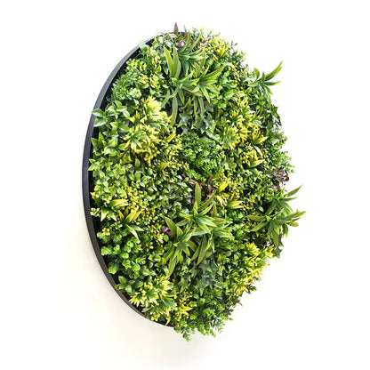 YES4HOMES Artificial Green Wall Plant Panel Disc Garden Flower Art 100cm Grassy UV Resistant-Fireworks Black Frame - Mekamart Australia