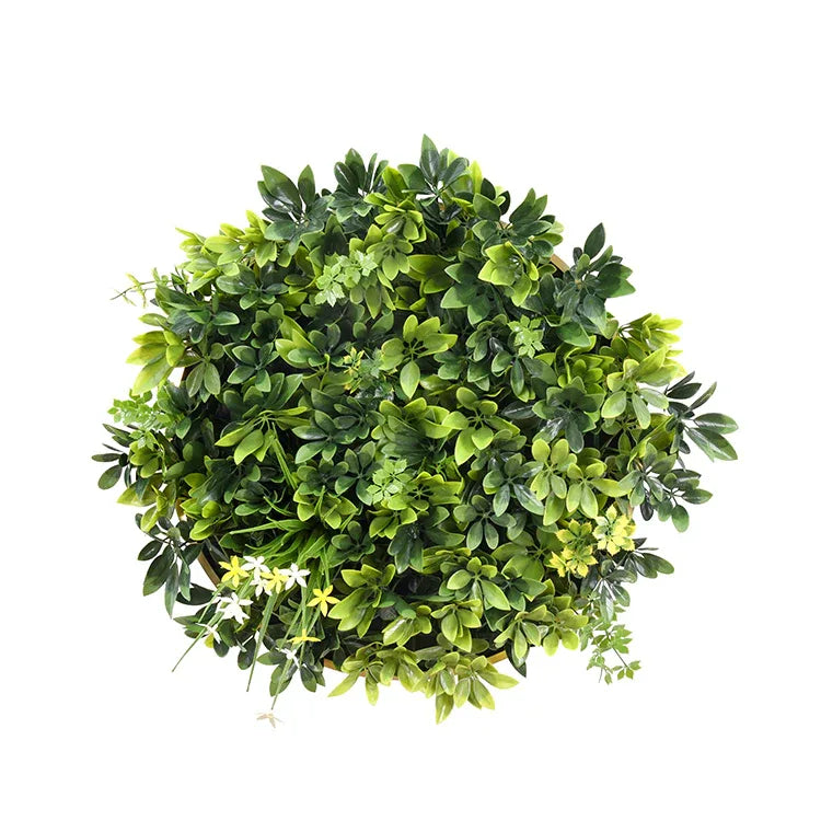 YES4HOMES Artificial Green Wall Plant Garden Panel Daffodil Smile Disc Art 50cm Grassy UV Resistant Frame - Mekamart Australia