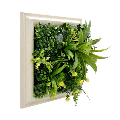 YES4HOMES 3D Green Artificial Plants Wall Panel Flower Wall With Frame Vertical Garden UV Resistant 33X33CM Flourishing Spring - Mekamart Australia