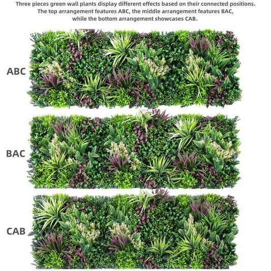 YES4HOMES 3 Artificial Plant Wall Grass Panels Vertical Garden Foliage Tile Fence 50X50 CM - Mekamart Australia