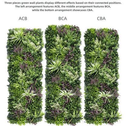 YES4HOMES 3 Artificial Plant Wall Grass Panels Vertical Garden Foliage Tile Fence 50X50 CM - Mekamart Australia