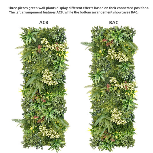 YES4HOMES 3 Artificial Plant Wall Grass Panels Vertical Garden Foliage Tile Fence 50X50 CM - Mekamart Australia