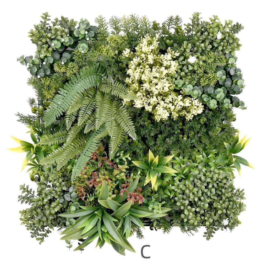 YES4HOMES 3 Artificial Plant Wall Grass Panels Vertical Garden Foliage Tile Fence 50X50 CM - Mekamart Australia