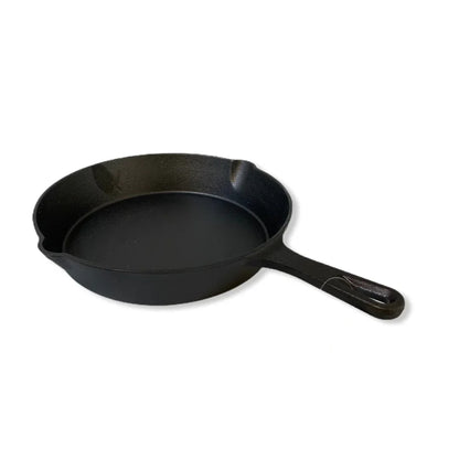 YES4HOMES 25 cm Cast Iron Skillet Barbecue Fry Pan Pre-Seasoned Oven Safe Grill Frypan - Mekamart Australia