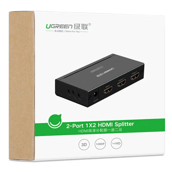 UGREEN 1 x 2 HDMI Amplifier Splitter - Black (40201) - Mekamart Australia