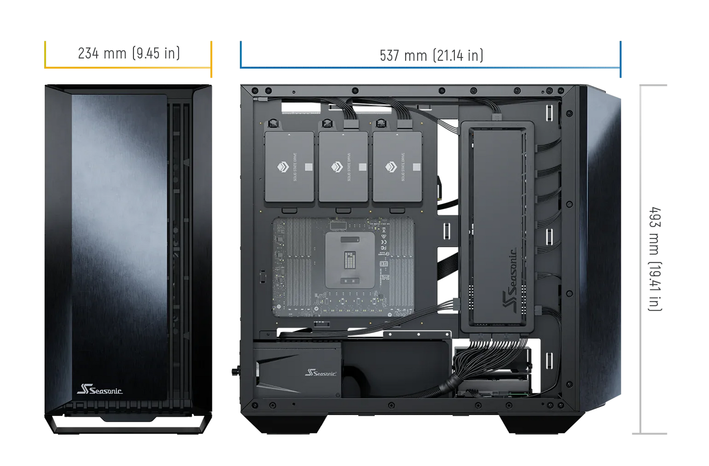 Seasonic Syncro Q704 Aluminum Case with Syncro DGC-650 650W 80 Plus Gold PSU & Connect Module RED DOT AWARD WINNER 2021 - Mekamart Australia
