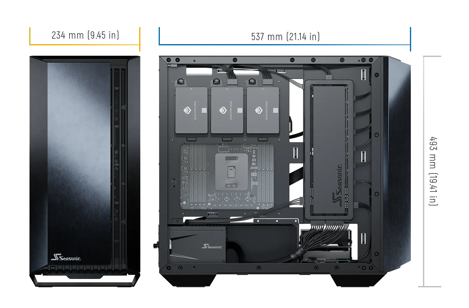 Seasonic Syncro Q704 Aluminum Case with Syncro DGC-650 650W 80 Plus Gold PSU & Connect Module RED DOT AWARD WINNER 2021 - Mekamart Australia