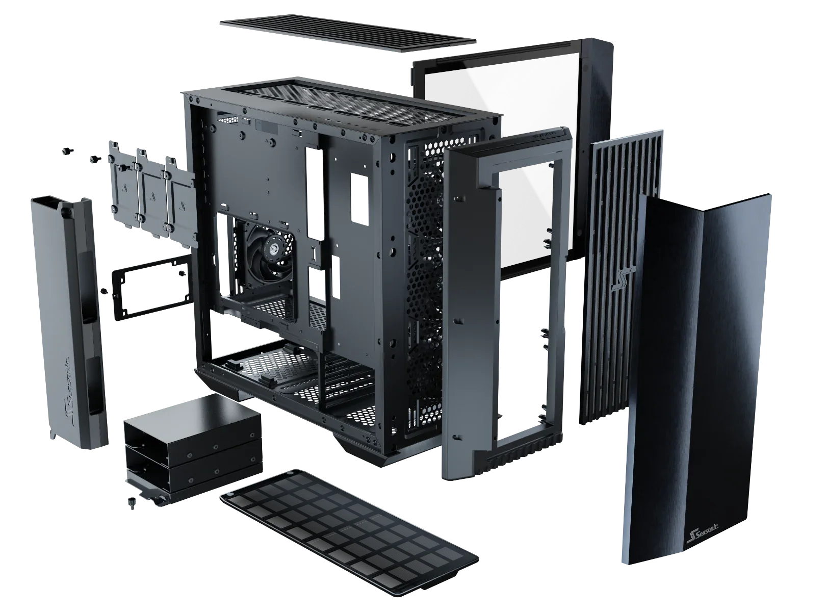Seasonic Syncro Q704 Aluminum Case with Syncro DPC-850 850W 80 Plus Platinum PSU &amp; Connect Module RED DOT AWARD WINNER 2021 - Mekamart Australia