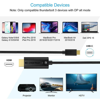 CHOETECH XCH-0030 USB-C To HDMI Cable 3M - Mekamart Australia