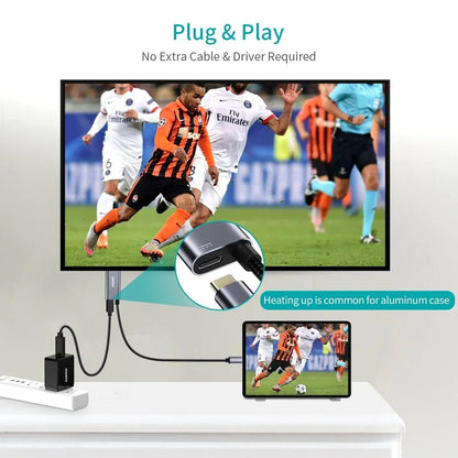 CHOETECH XCH-M180-GY-V2 Unidirectional Adapter USB-C (male) to HDMI 4K 60Hz (male) + PD100W Power Delivery 1.8M - Mekamart Australia