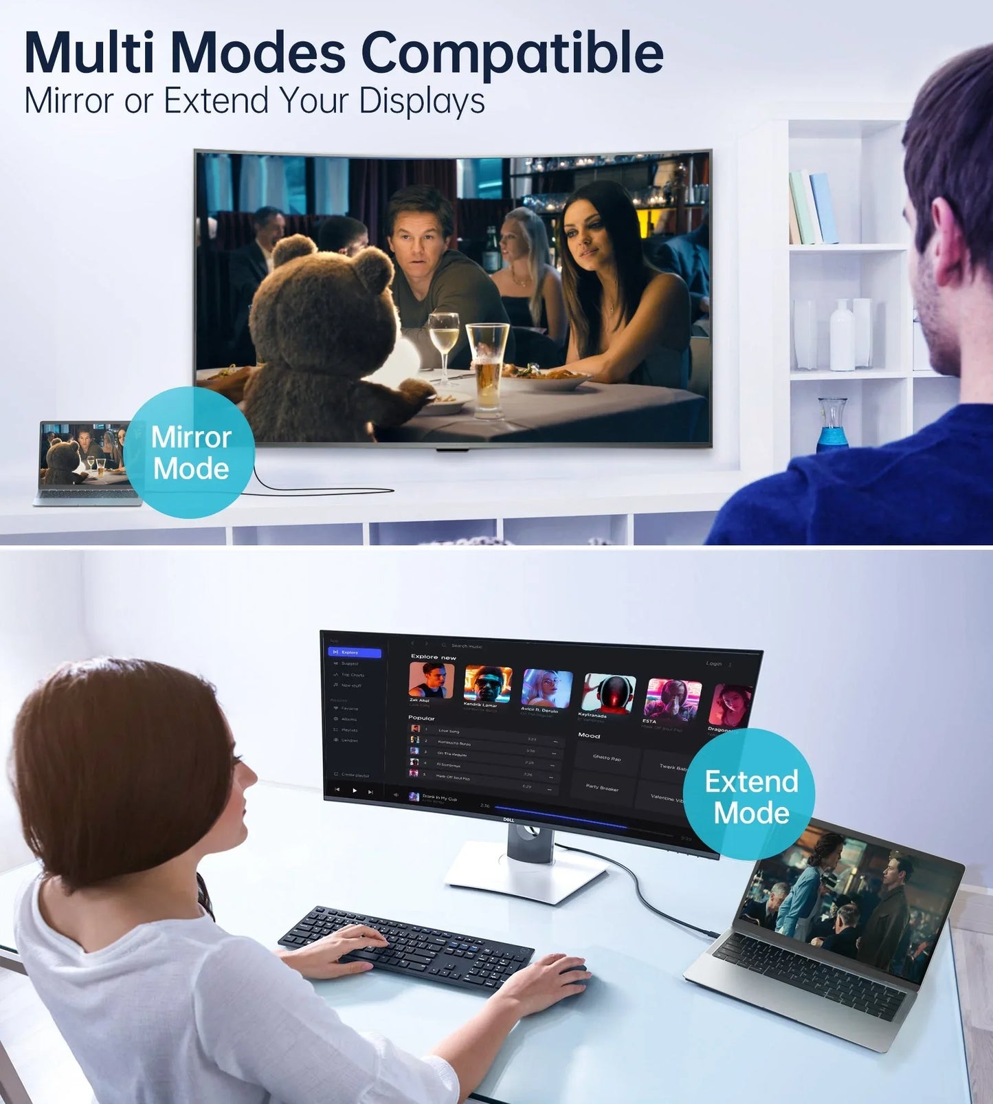 CHOETECH XCP-1803 USB-C To DisplayPort Cable 8K@30Hz 1.8M Two-Way - Mekamart Australia