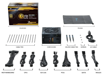 Seasonic Core GX-850 ATX3 80 Plus Gold Full Modular 850W PSU (SRP-CGX851-A5A32SF) - Mekamart Australia