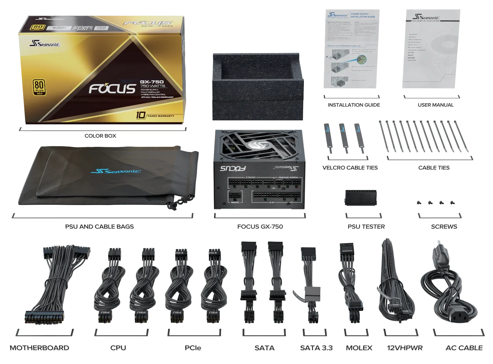 Seasonic FOCUS GX-750 ATX 3.0 750W Gold PSU (SSR-750FX3) - Mekamart Australia